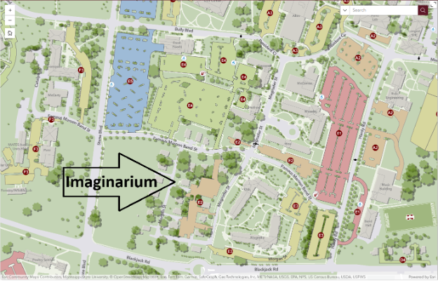 MSU campus map with Imaginarium location indicated
